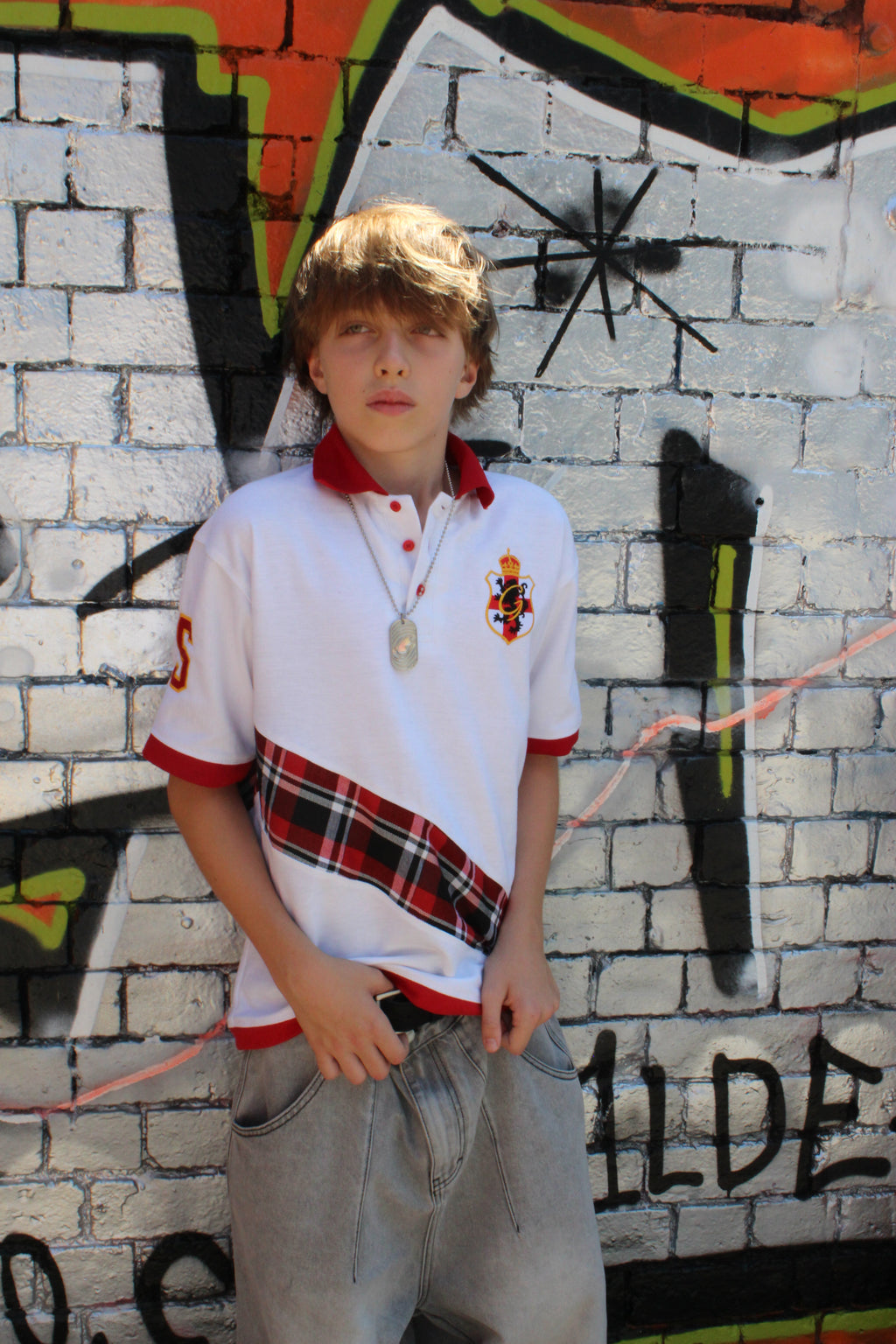 Growth Red Plaid Strike Polo