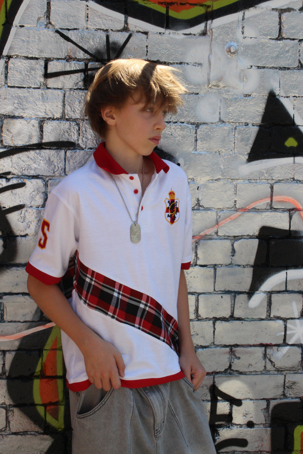 Growth Red Plaid Strike Polo